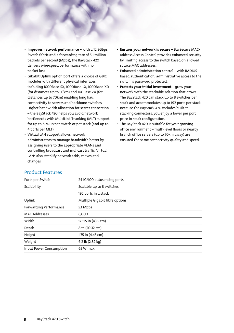 Product features | Nortel Networks 7400 User Manual | Page 17 / 252