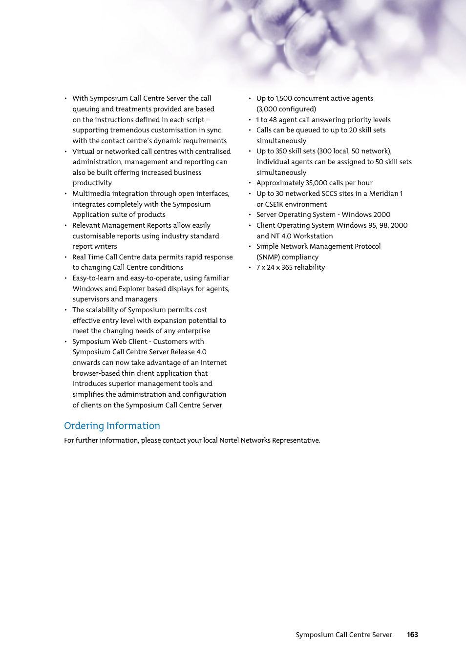 Ordering information | Nortel Networks 7400 User Manual | Page 172 / 252