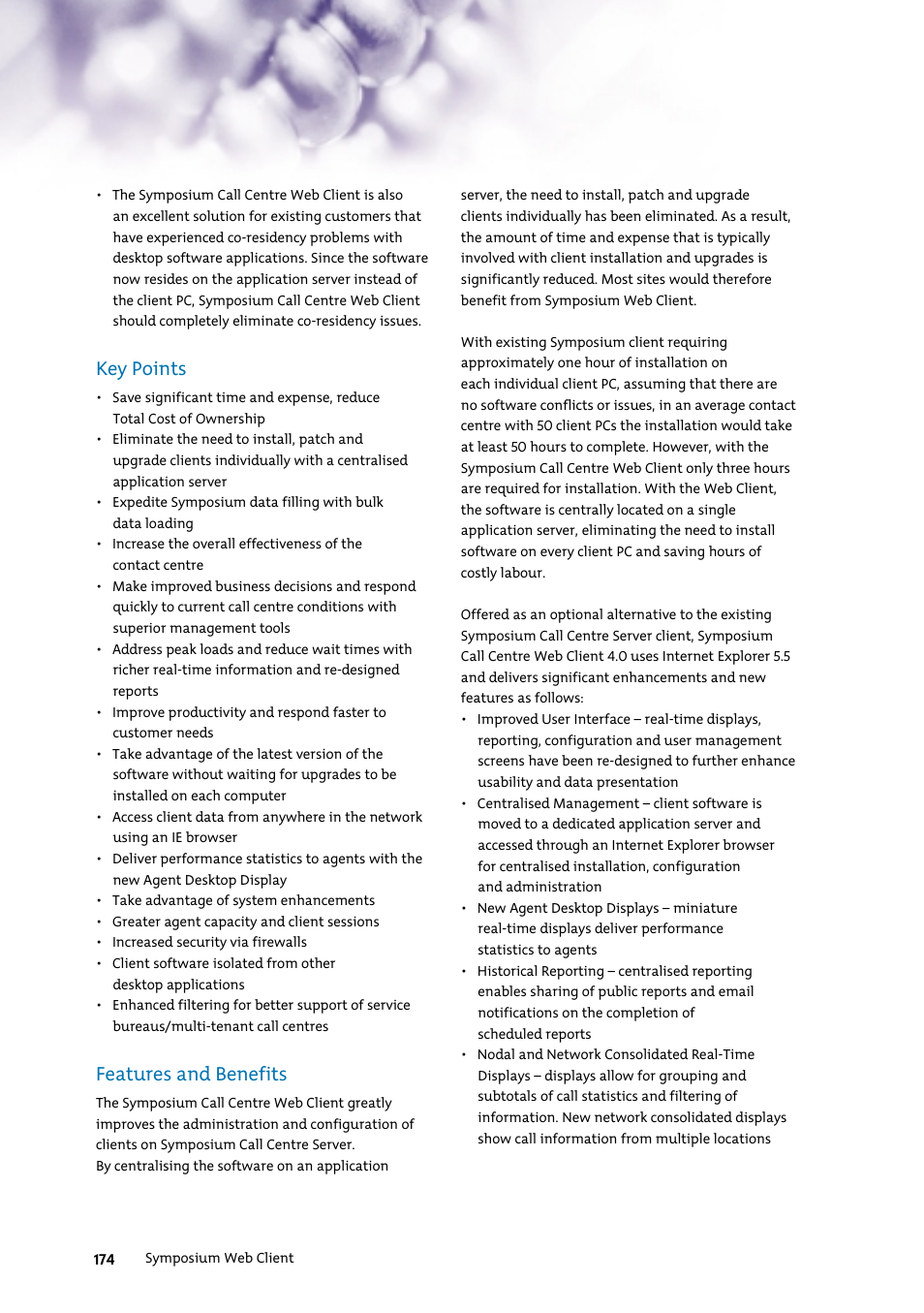 Key points, Features and benefits | Nortel Networks 7400 User Manual | Page 183 / 252