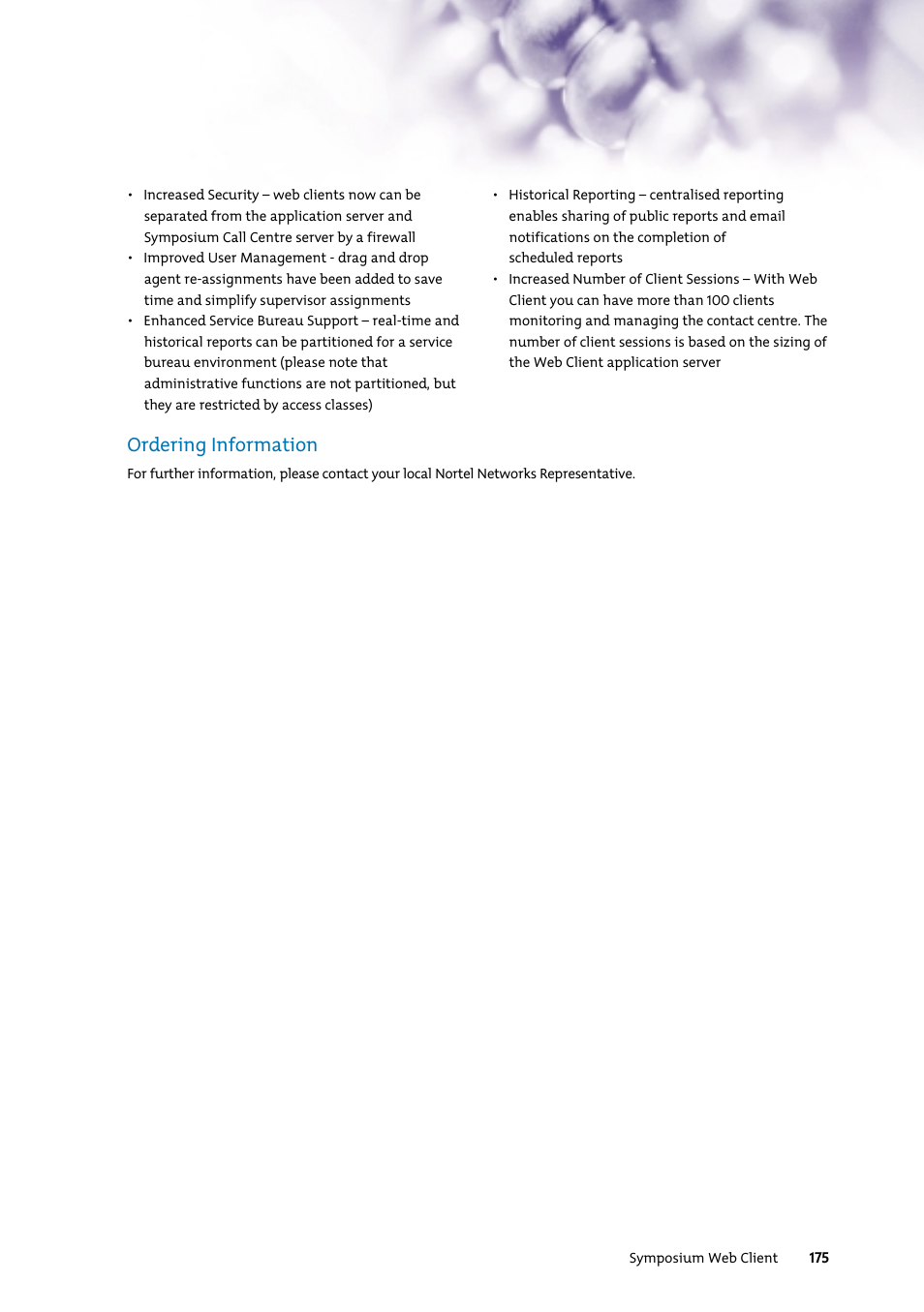 Ordering information | Nortel Networks 7400 User Manual | Page 184 / 252