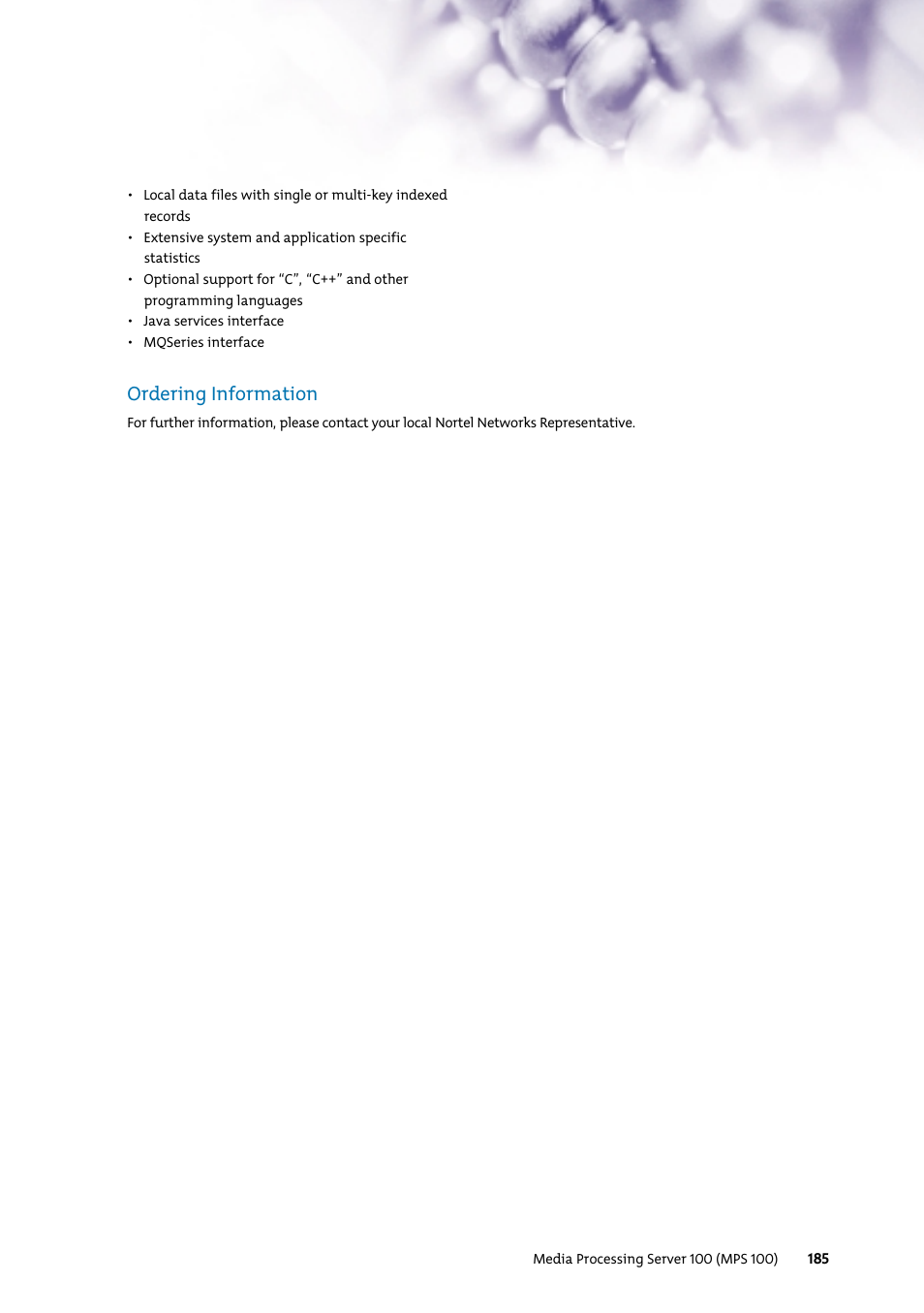 Ordering information | Nortel Networks 7400 User Manual | Page 194 / 252