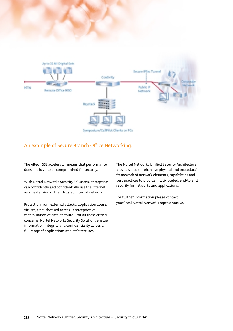 An example of secure branch office networking | Nortel Networks 7400 User Manual | Page 247 / 252