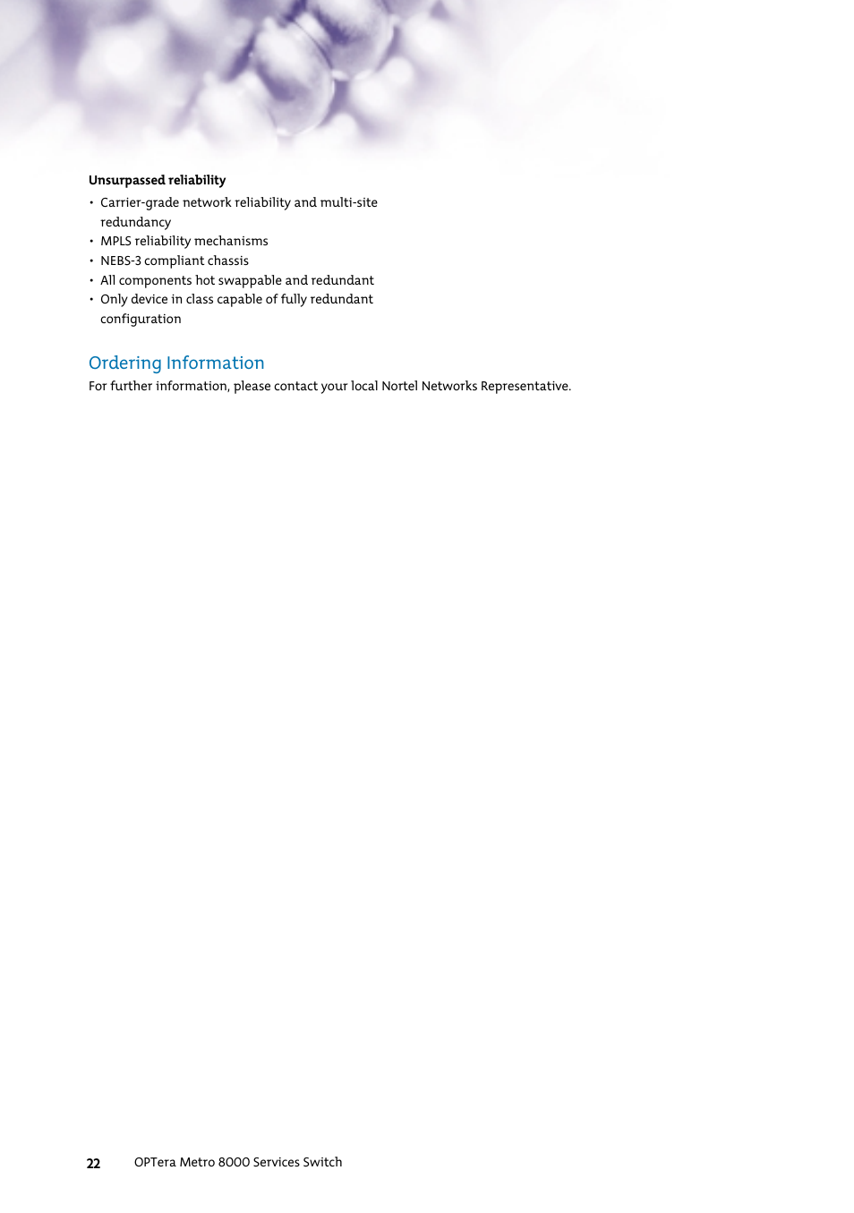 Ordering information | Nortel Networks 7400 User Manual | Page 31 / 252