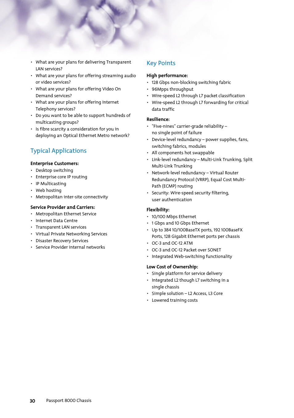 Typical applications, Key points | Nortel Networks 7400 User Manual | Page 39 / 252