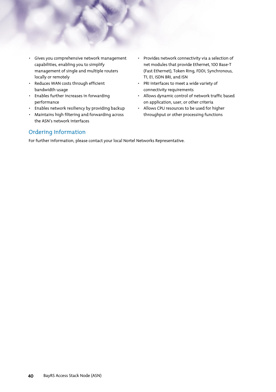Ordering information | Nortel Networks 7400 User Manual | Page 49 / 252