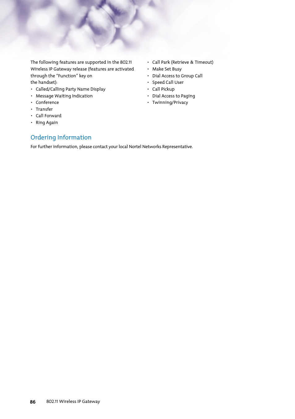 Ordering information | Nortel Networks 7400 User Manual | Page 95 / 252