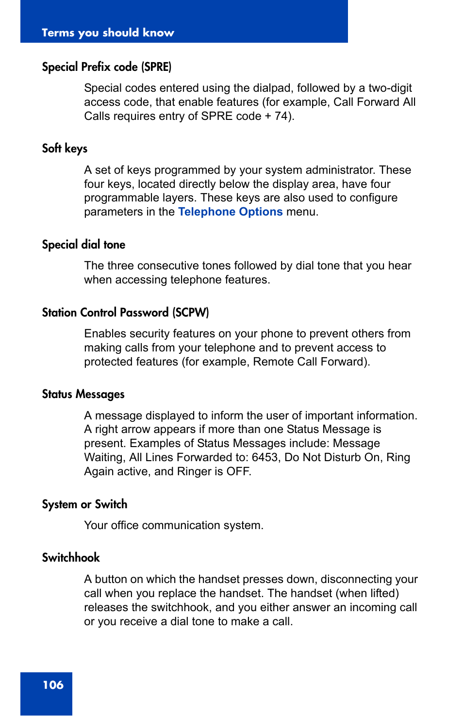 Nortel Networks Nortel IP Phone 1110 User Manual | Page 106 / 114