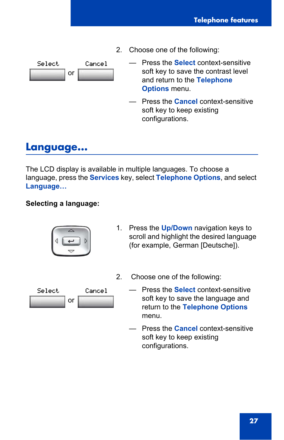 Language | Nortel Networks Nortel IP Phone 1110 User Manual | Page 27 / 114