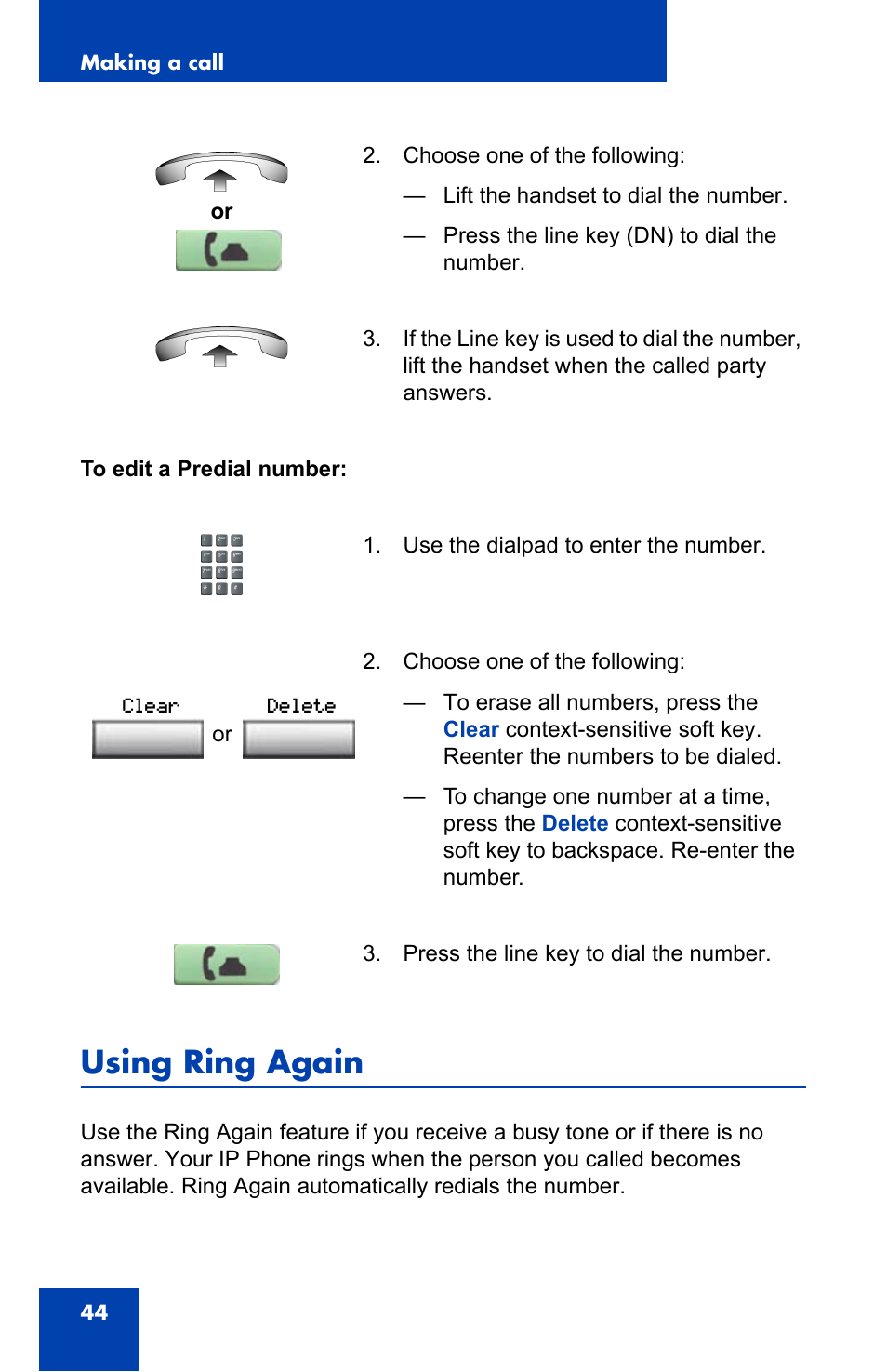 Using ring again | Nortel Networks Nortel IP Phone 1110 User Manual | Page 44 / 114