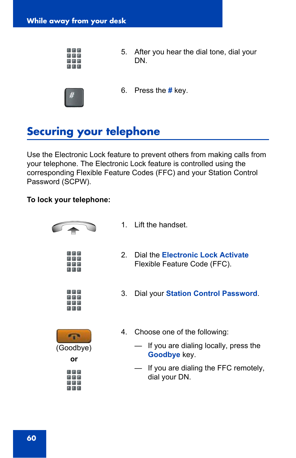 Securing your telephone | Nortel Networks Nortel IP Phone 1110 User Manual | Page 60 / 114