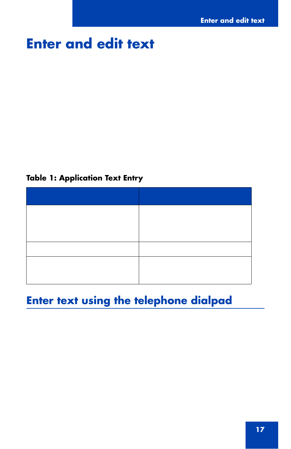 Enter and edit text, Enter text using the telephone dialpad | Nortel Networks 2007 User Manual | Page 17 / 54