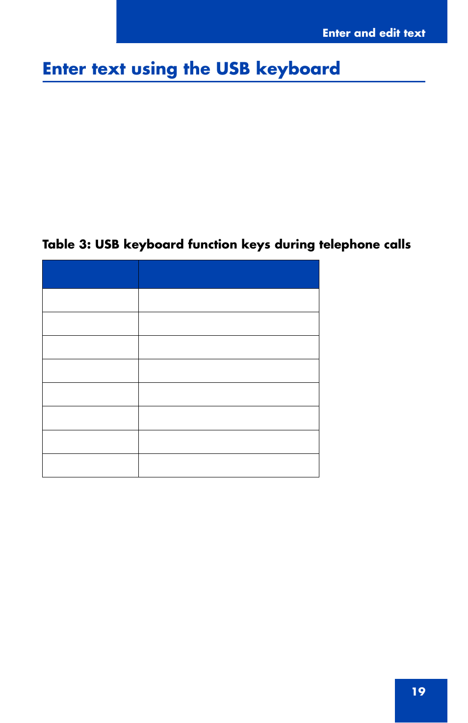 Enter text using the usb keyboard | Nortel Networks 2007 User Manual | Page 19 / 54