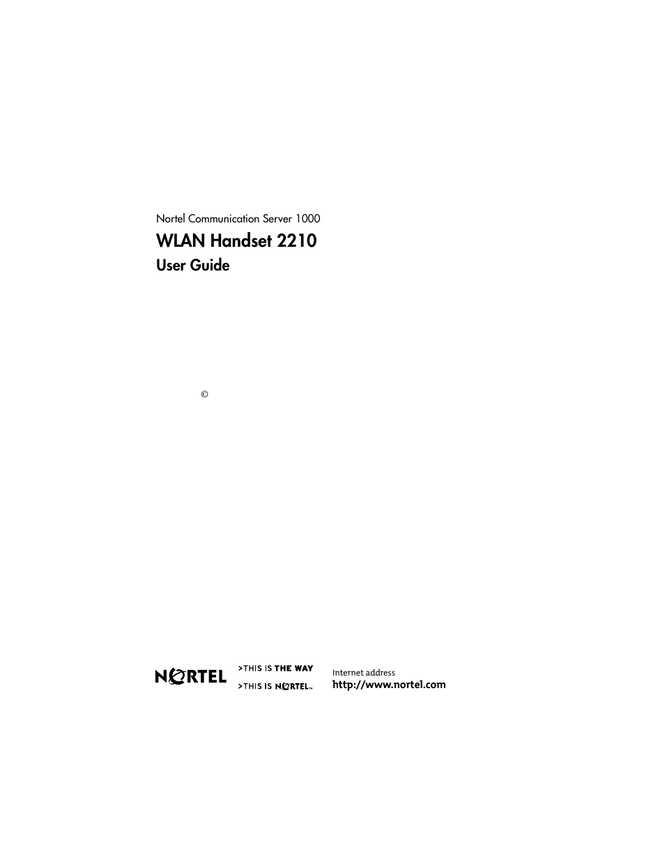 Wlan handset 2210, User guide | Nortel Networks 2210 User Manual | Page 116 / 116