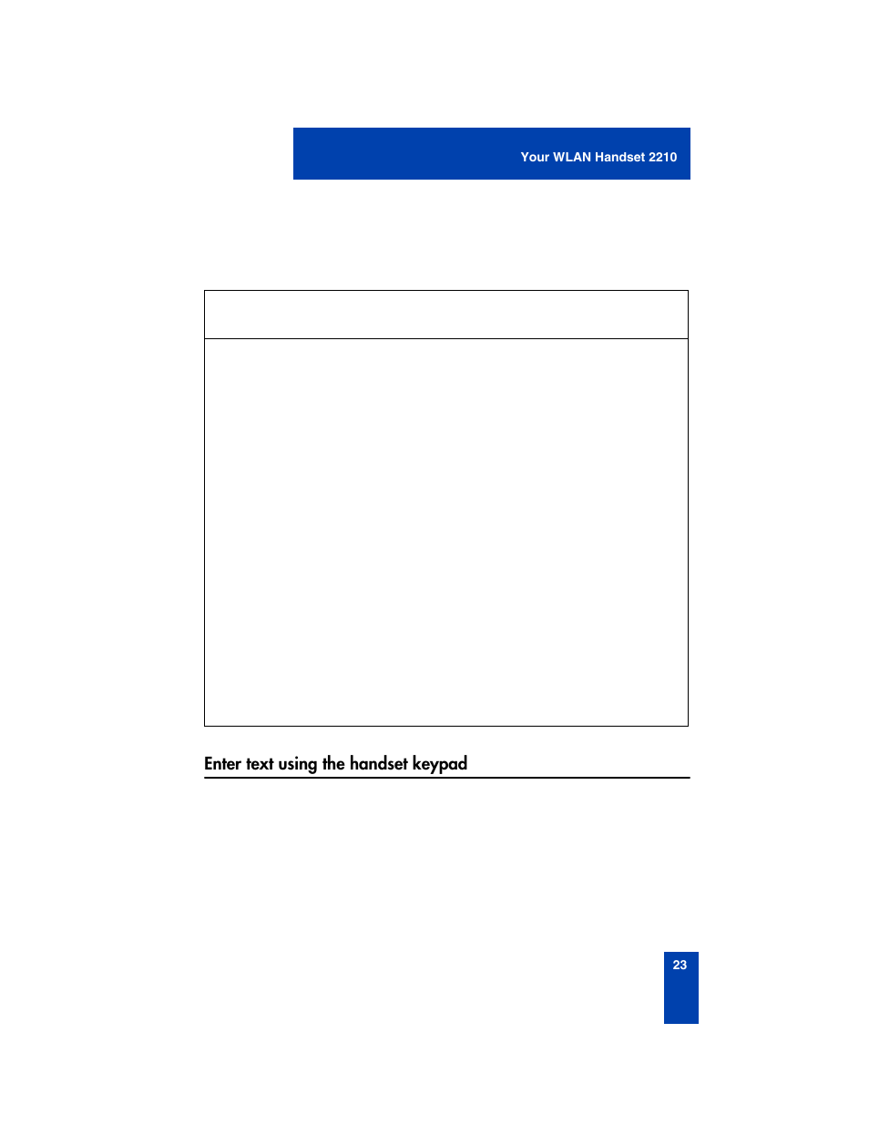 Enter text using the handset keypad | Nortel Networks 2210 User Manual | Page 23 / 116