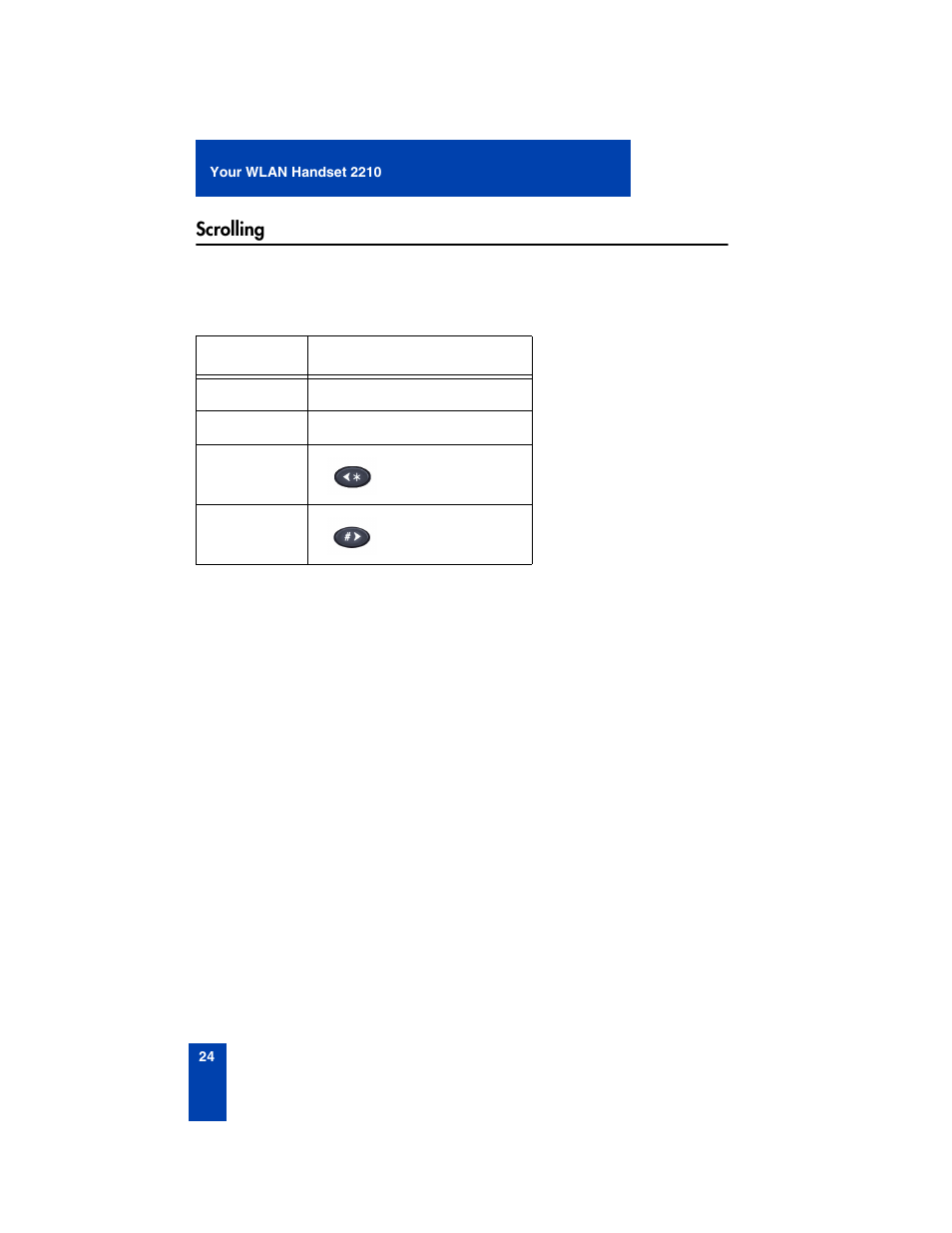 Scrolling | Nortel Networks 2210 User Manual | Page 24 / 116