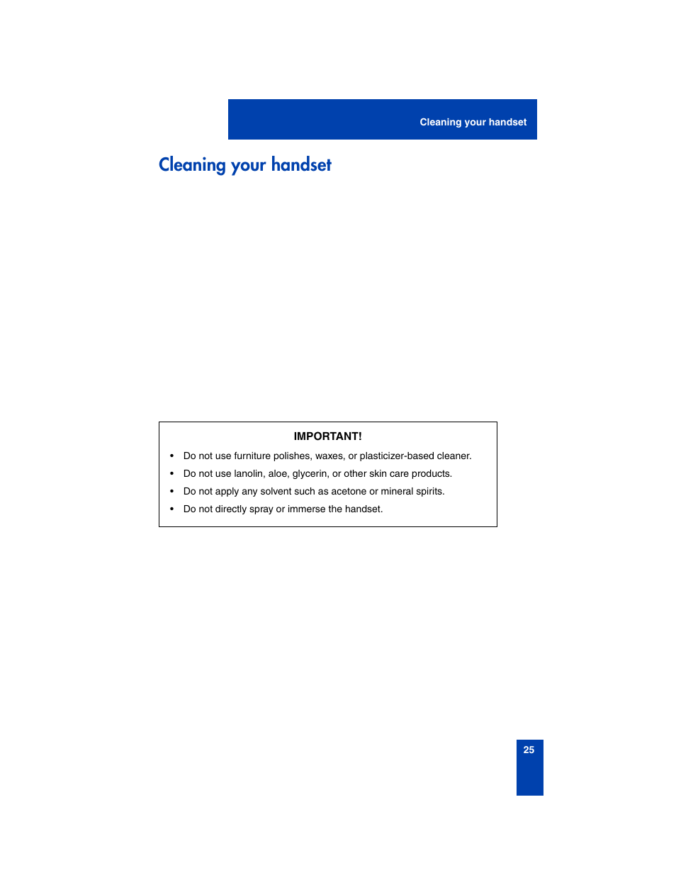 Cleaning your handset | Nortel Networks 2210 User Manual | Page 25 / 116