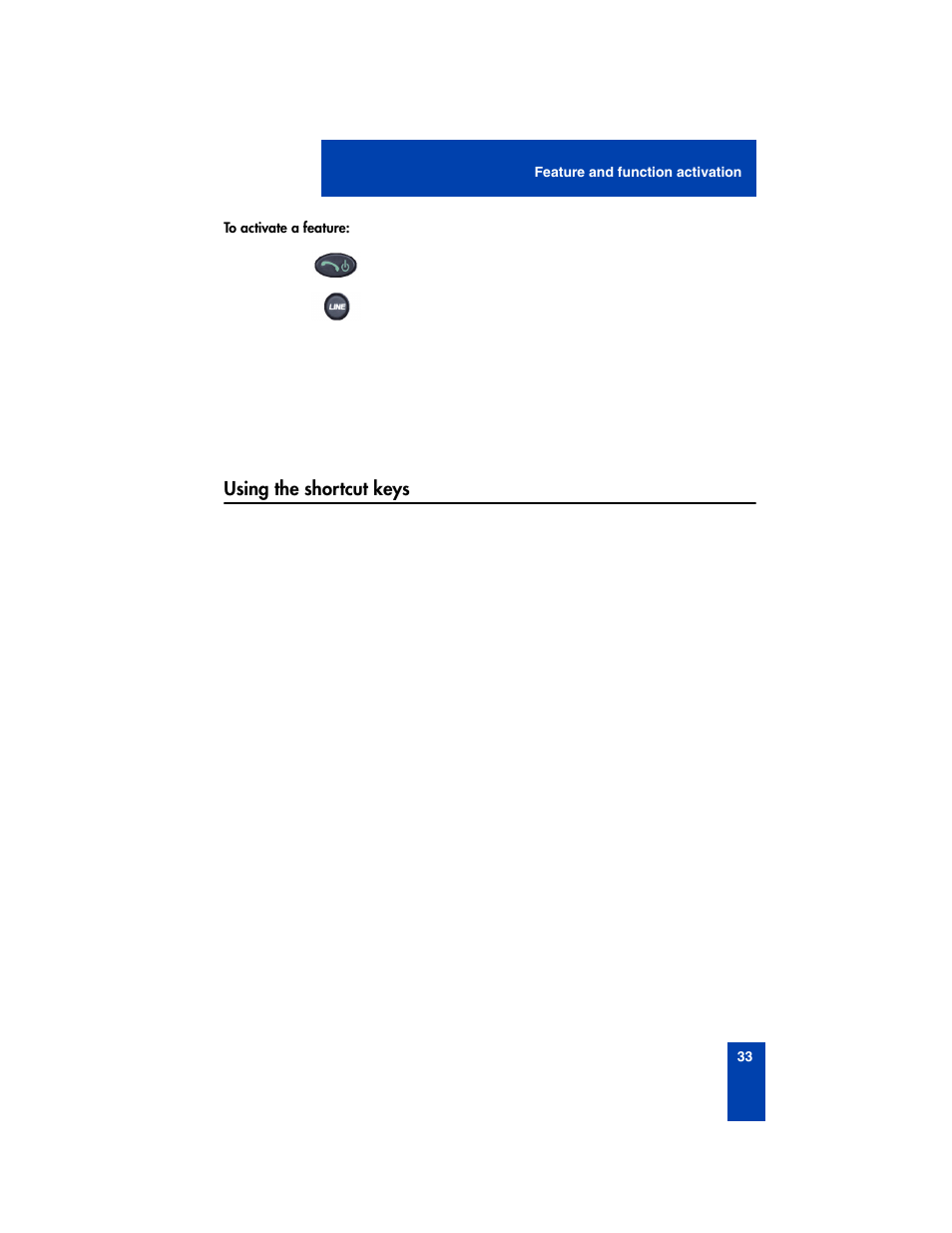 Using the shortcut keys | Nortel Networks 2210 User Manual | Page 33 / 116