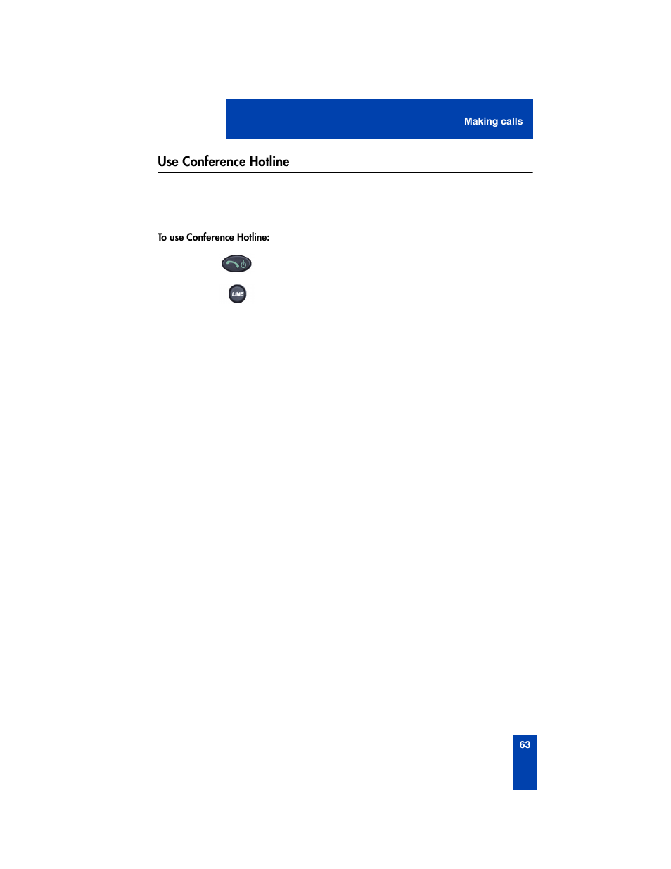 Use conference hotline | Nortel Networks 2210 User Manual | Page 63 / 116