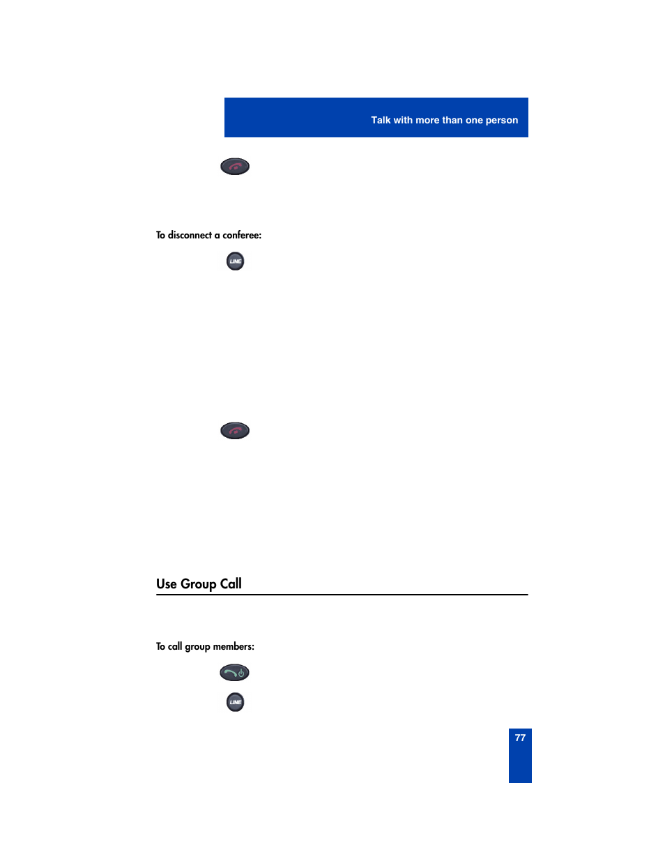 Use group call | Nortel Networks 2210 User Manual | Page 77 / 116