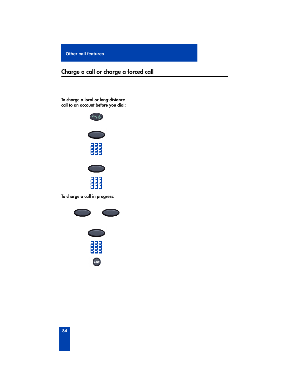Charge a call or charge a forced call | Nortel Networks 2210 User Manual | Page 84 / 116