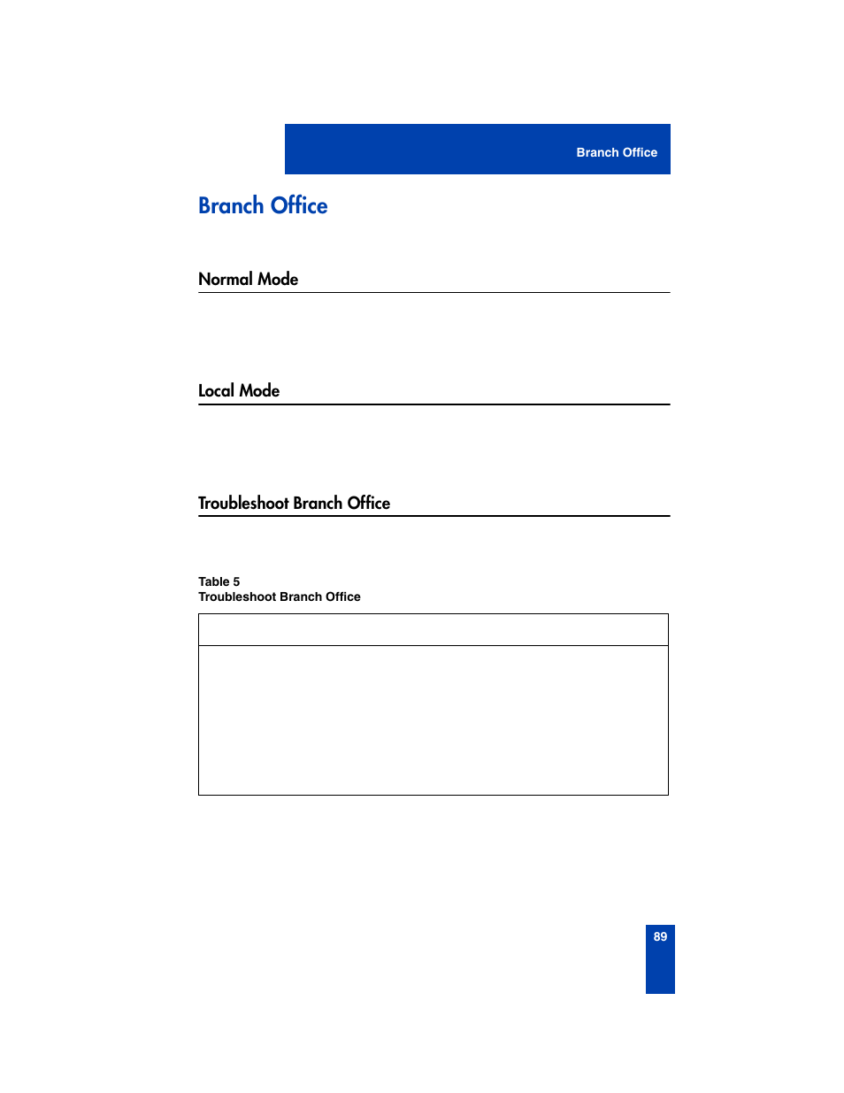 Branch office, Normal mode, Local mode | Troubleshoot branch office, Normal mode local mode troubleshoot branch office | Nortel Networks 2210 User Manual | Page 89 / 116