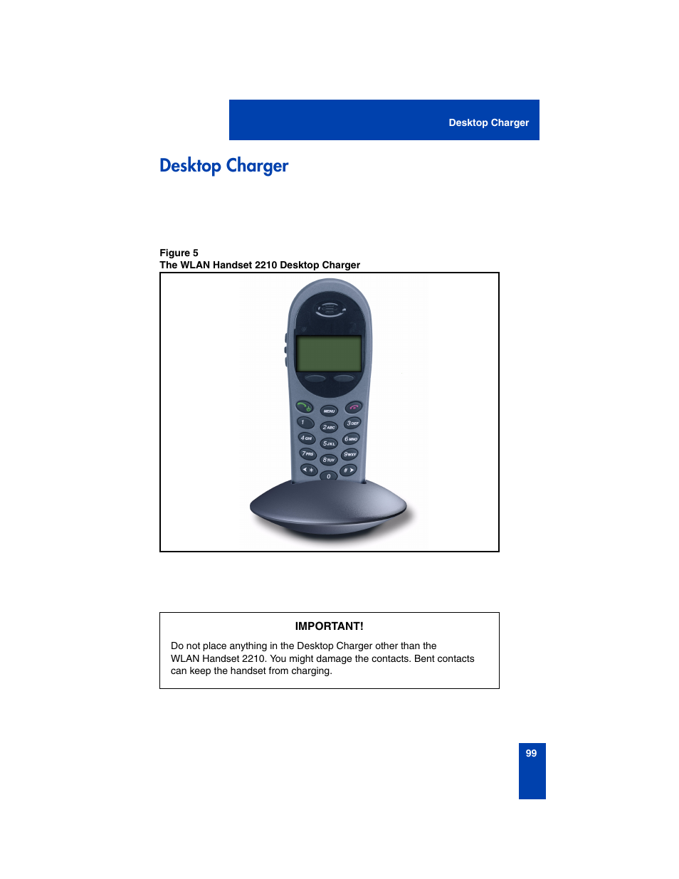 Desktop charger | Nortel Networks 2210 User Manual | Page 99 / 116