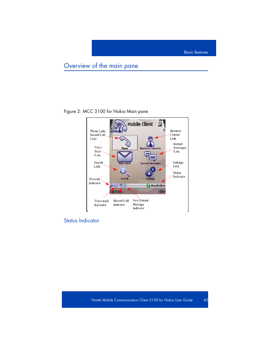 Overview of the main pane | Nortel Networks NN42030-102 User Manual | Page 43 / 78