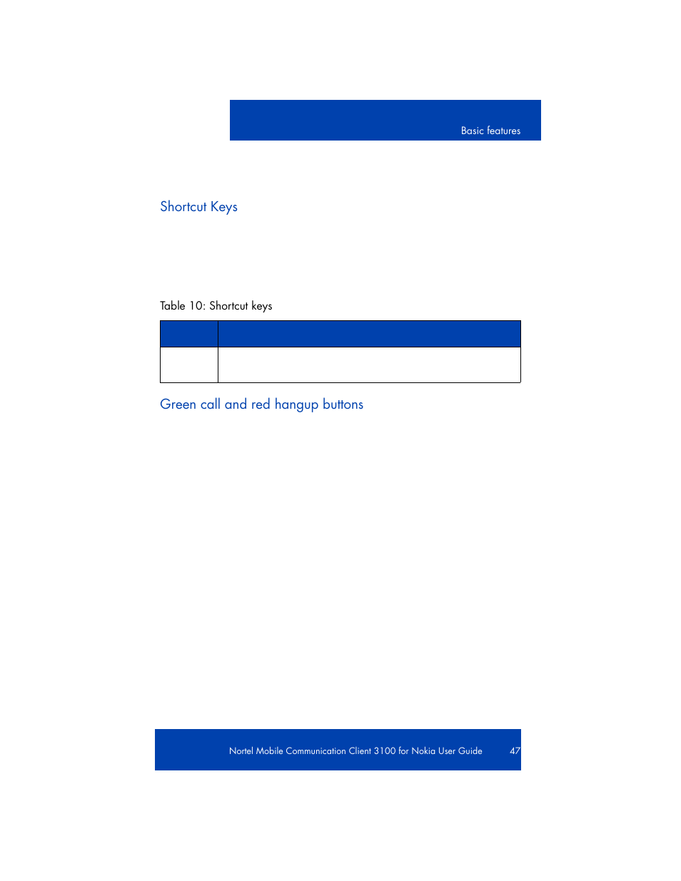 Key action | Nortel Networks NN42030-102 User Manual | Page 47 / 78