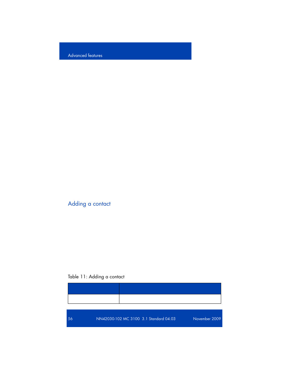 Adding a new contact, Calling a contact | Nortel Networks NN42030-102 User Manual | Page 56 / 78