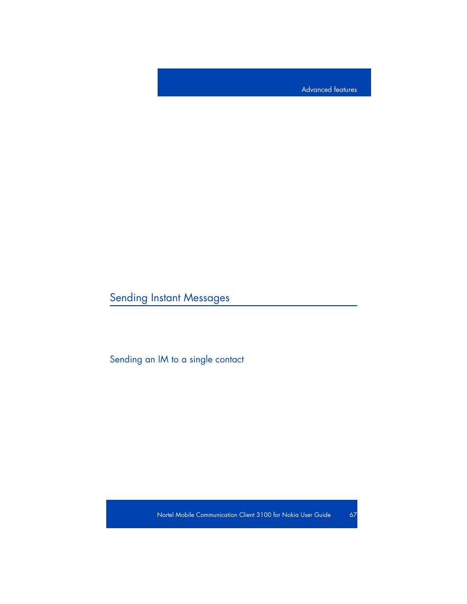 Sending instant messages | Nortel Networks NN42030-102 User Manual | Page 67 / 78