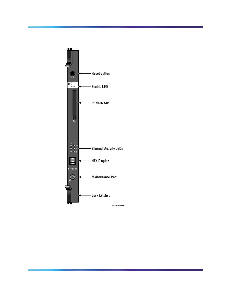 Figure 307 ntvq01xx media card faceplate, Rs-232 asynchronous maintenance port | Nortel Networks Circuit Card 311 User Manual | Page 1082 / 1134