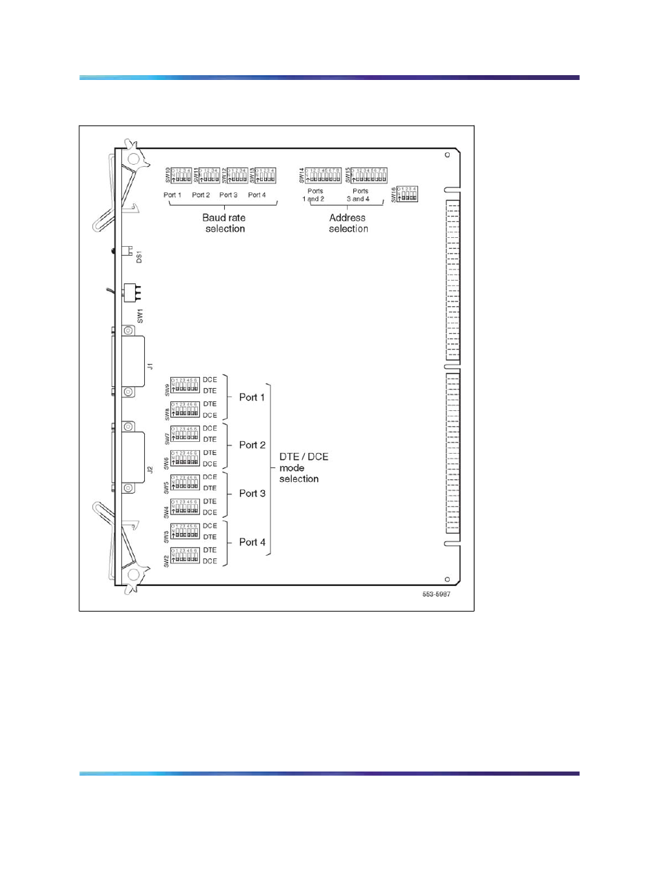 Figure 316 qsdi card option switch locations, Software service changes | Nortel Networks Circuit Card 311 User Manual | Page 1112 / 1134