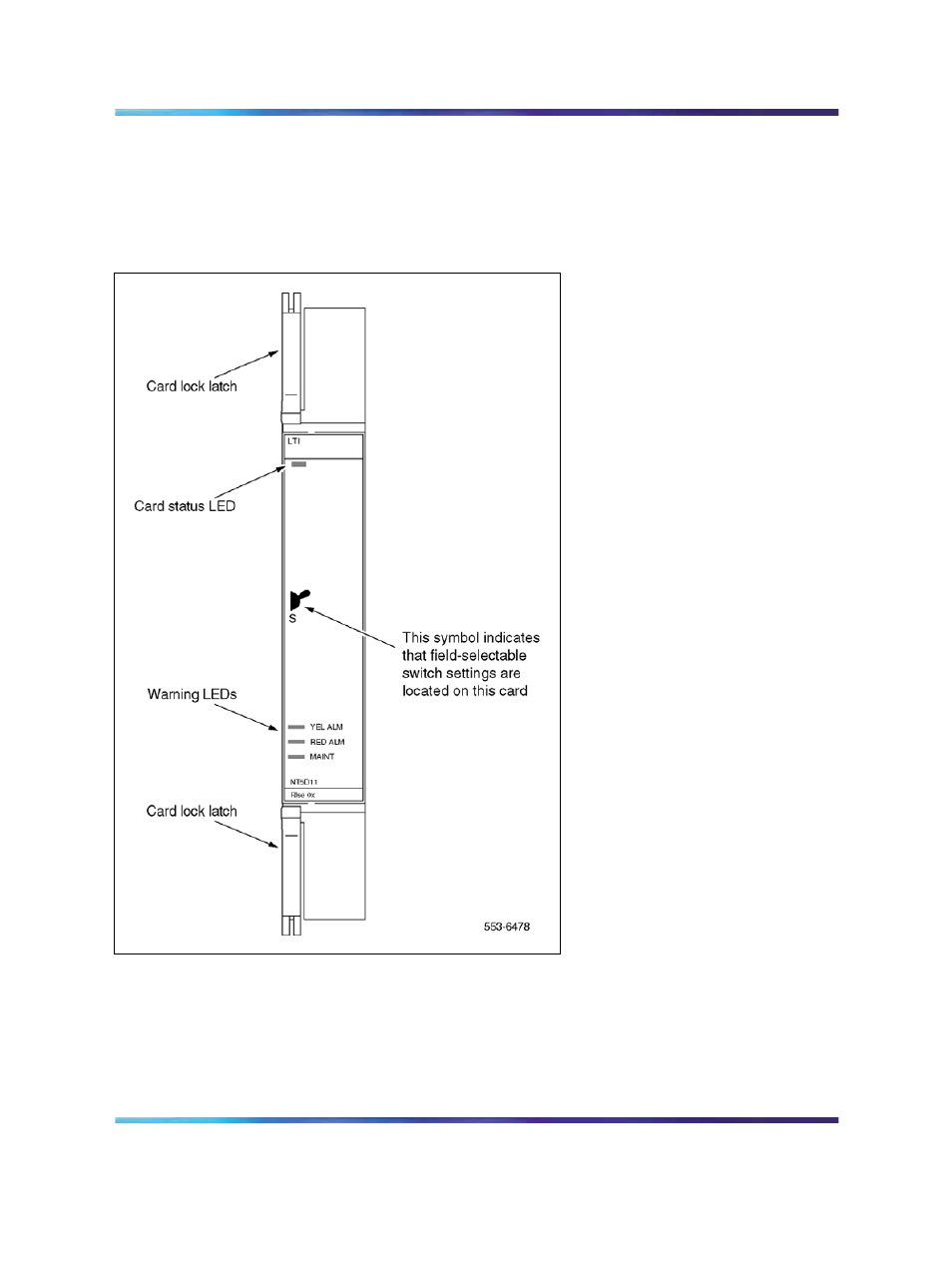 Figure 28 lineside t1 card faceplate, Faceplate | Nortel Networks Circuit Card 311 User Manual | Page 172 / 1134
