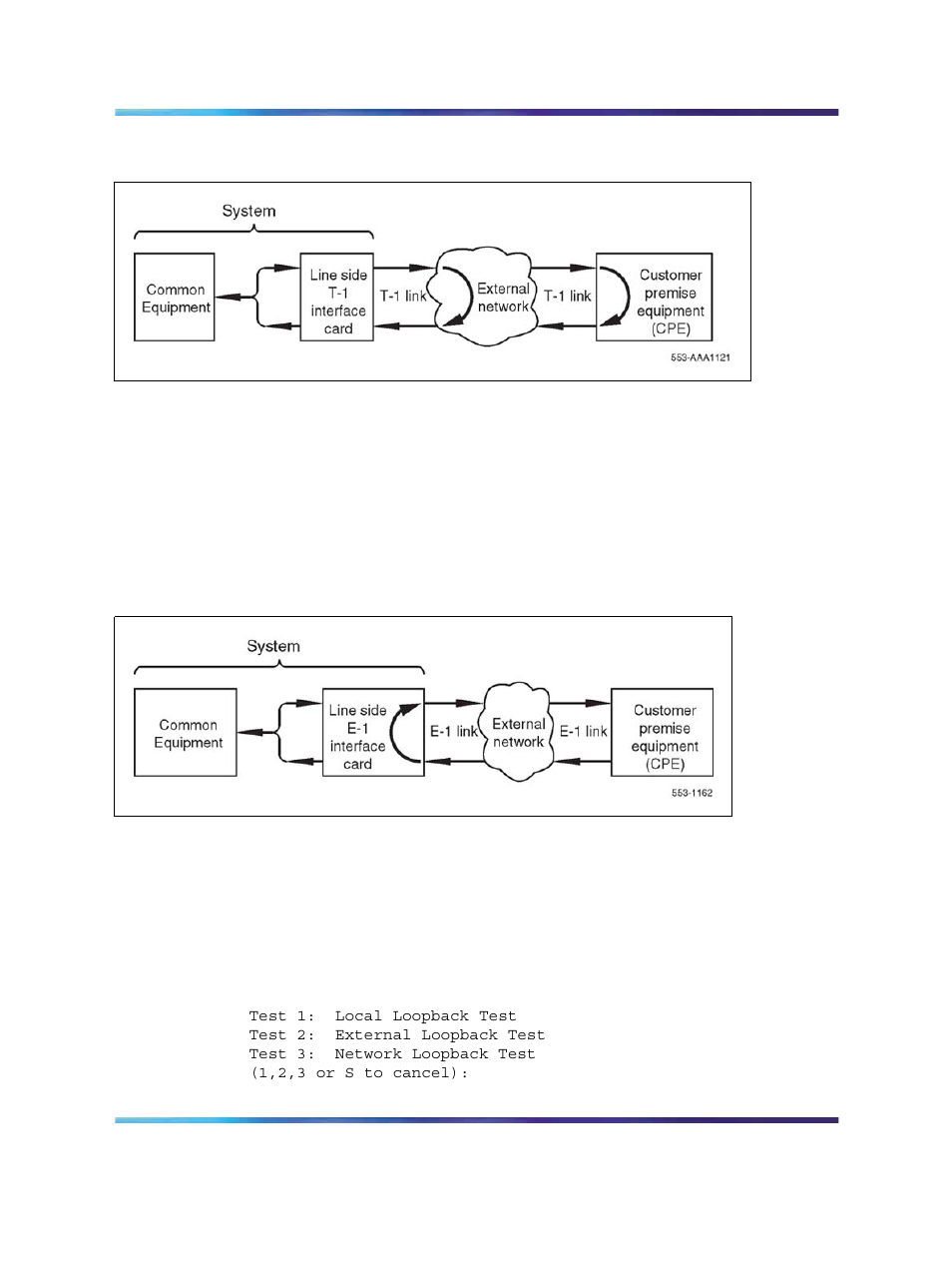 Figure 44 mmi external loopback test, Figure 45 mmi network loopback test | Nortel Networks Circuit Card 311 User Manual | Page 253 / 1134