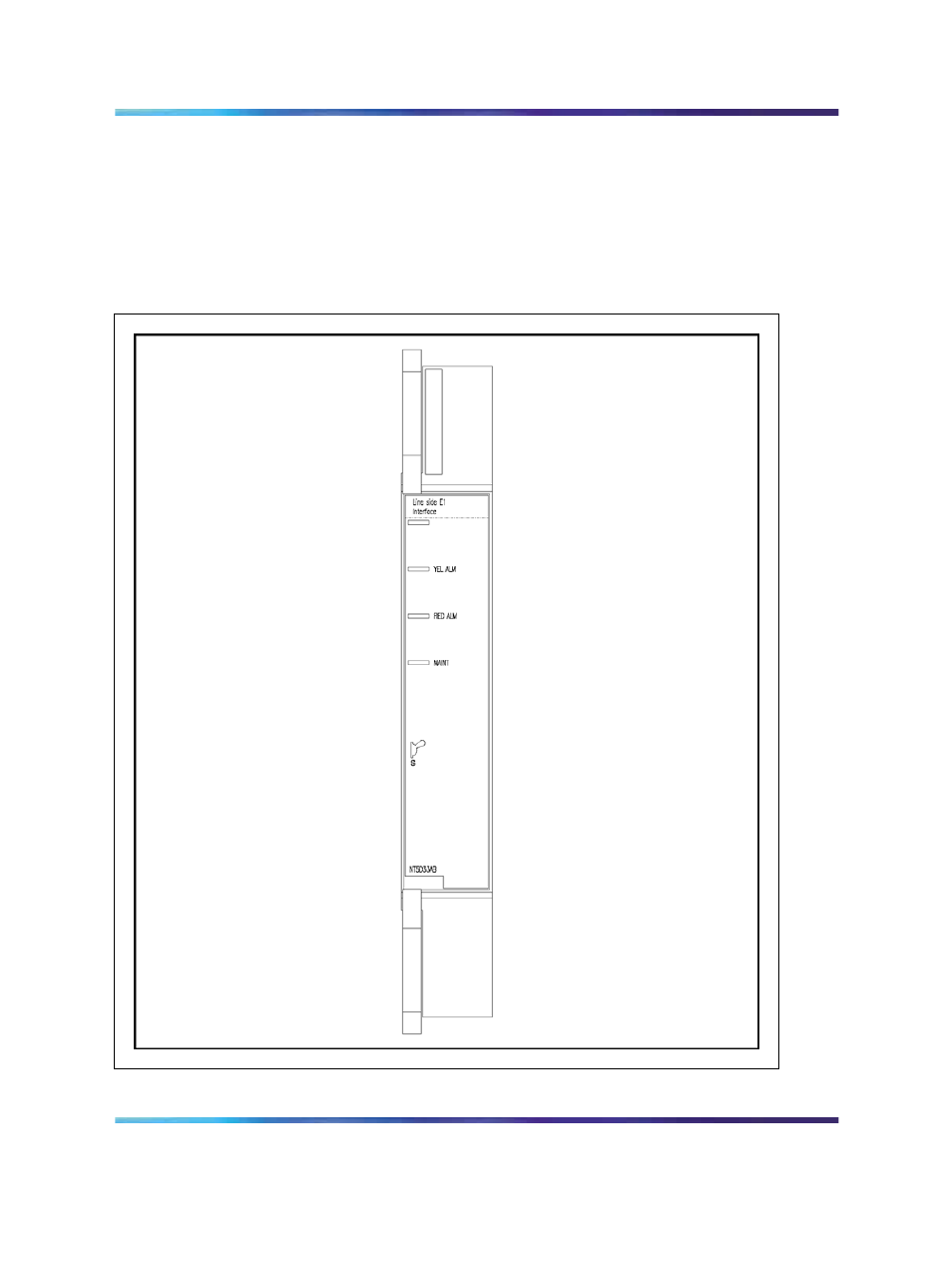 Figure 55 nt5d33ab lei card - faceplate, Faceplate | Nortel Networks Circuit Card 311 User Manual | Page 265 / 1134