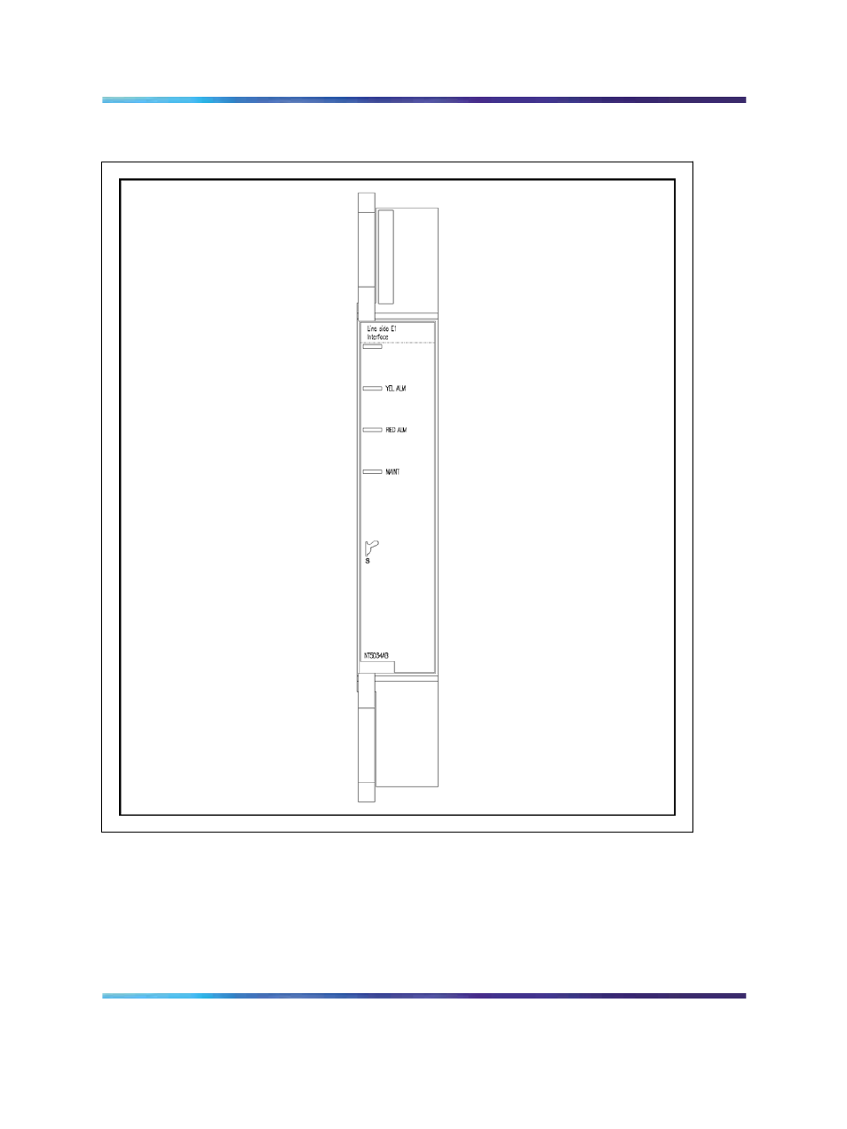 Figure 56 nt5d34ab lei card - faceplate, Figure 56 "nt5d34ab | Nortel Networks Circuit Card 311 User Manual | Page 266 / 1134