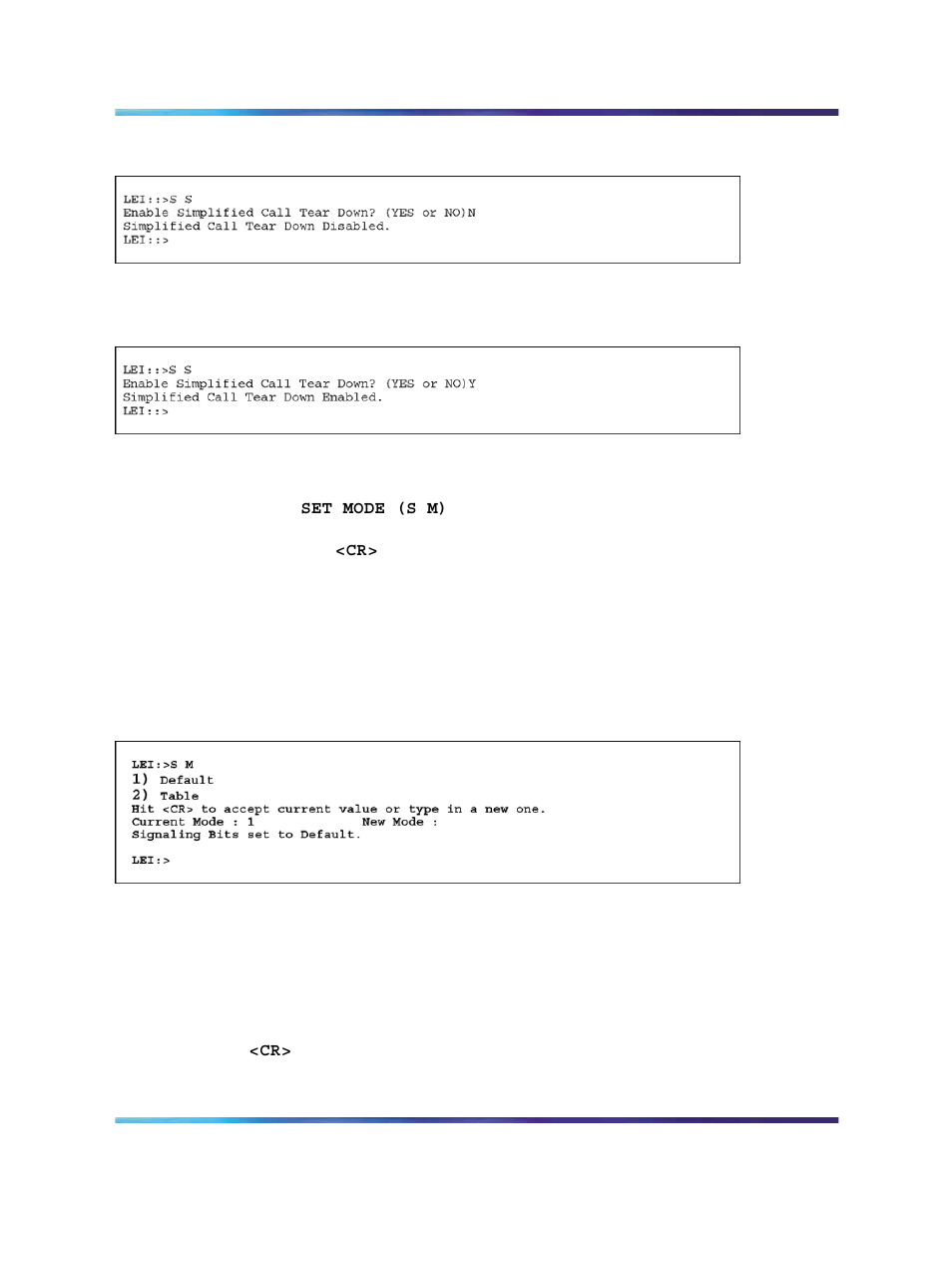 Figure 66 set simple (s s) no screen, Figure 67 set simple (s s) yes screen, Figure 68 set mode screen | Figure 67 "set simple | Nortel Networks Circuit Card 311 User Manual | Page 302 / 1134