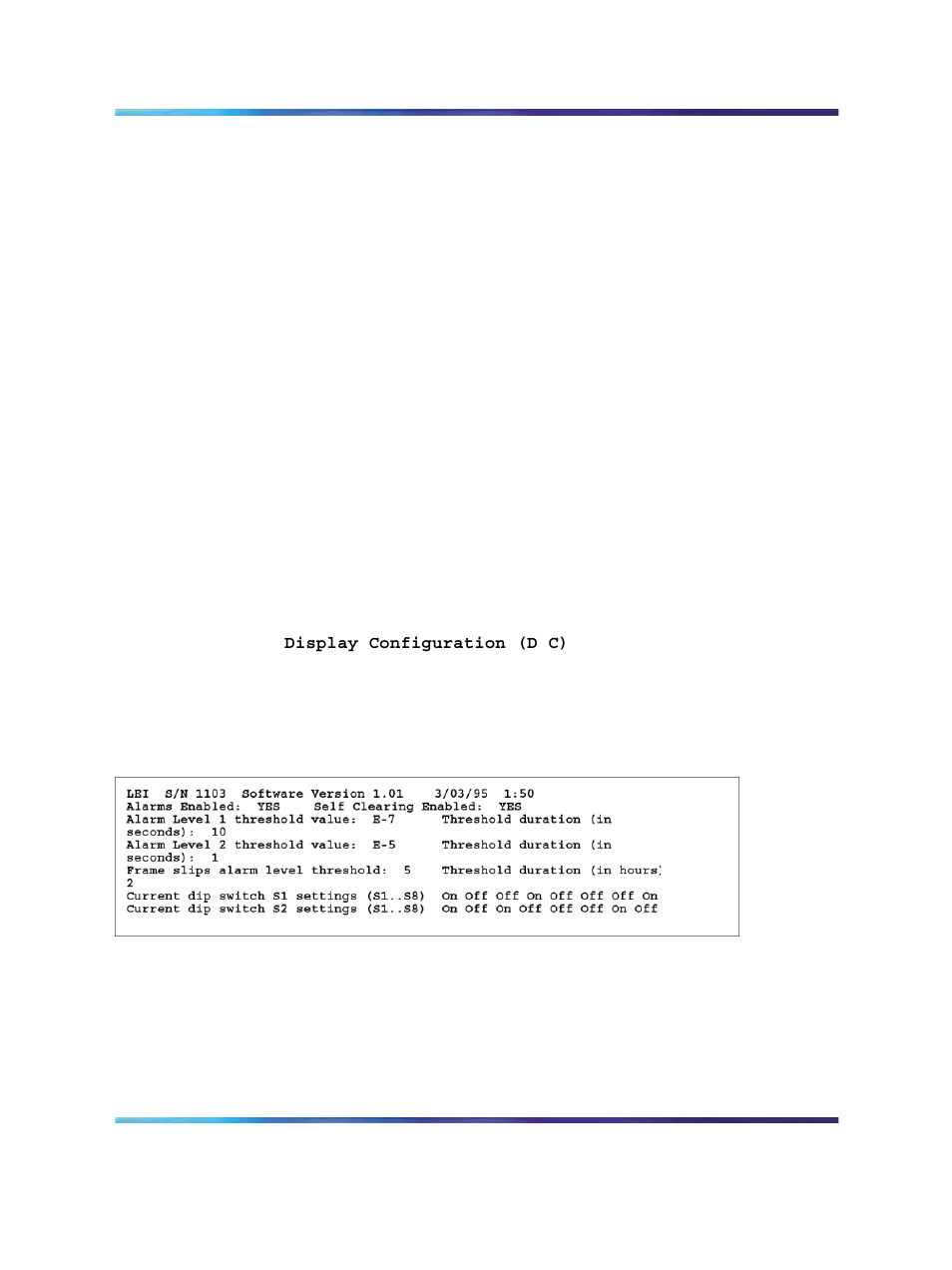 Figure 71 display configuration (d c) screen | Nortel Networks Circuit Card 311 User Manual | Page 306 / 1134