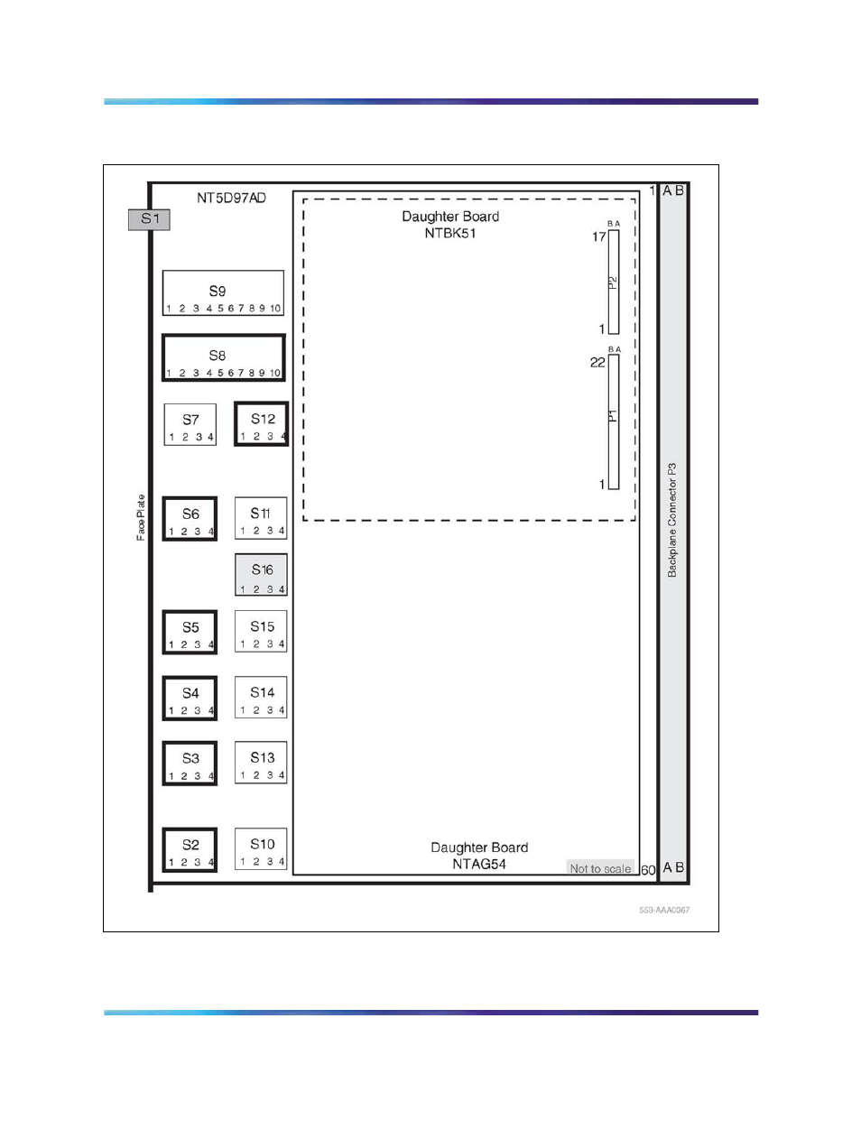 Figure 95 dip switches locations for nt5d97ad | Nortel Networks Circuit Card 311 User Manual | Page 347 / 1134