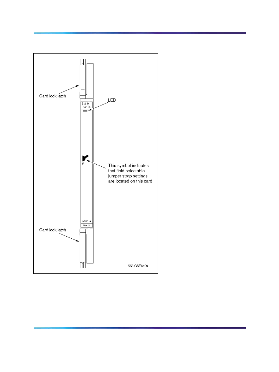 Figure 223 e and m trunk card - faceplate | Nortel Networks Circuit Card 311 User Manual | Page 721 / 1134