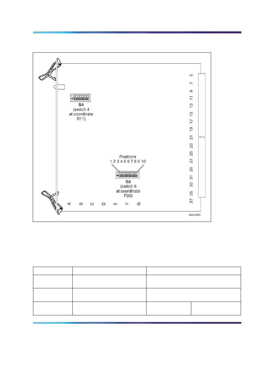 Nt1r20 off-premise station card, Figure 17 circuit card grid, Table 13 ops analog line card configuration | Figure 17 "circuit | Nortel Networks Circuit Card 311 User Manual | Page 83 / 1134