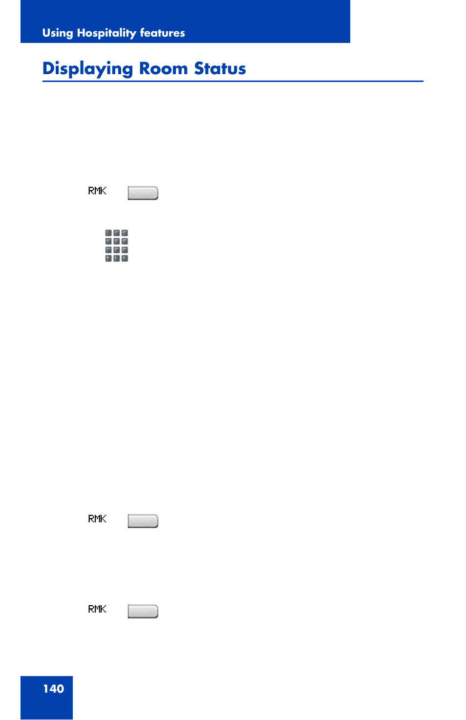 Displaying room status | Nortel Networks 1120 User Manual | Page 140 / 160