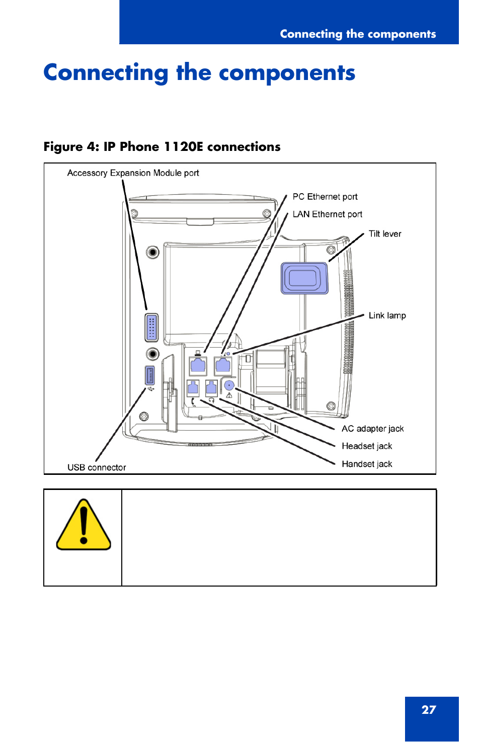 Connecting the components | Nortel Networks 1120 User Manual | Page 27 / 160