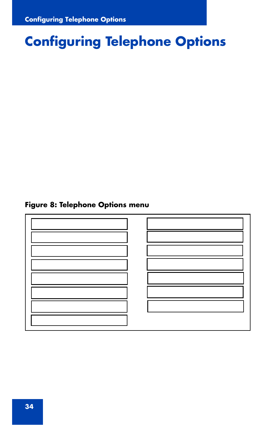 Configuring telephone options | Nortel Networks 1120 User Manual | Page 34 / 160