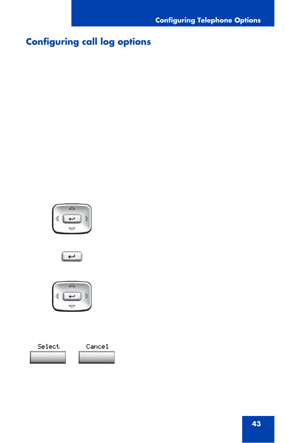 Configuring call log options | Nortel Networks 1120 User Manual | Page 43 / 160