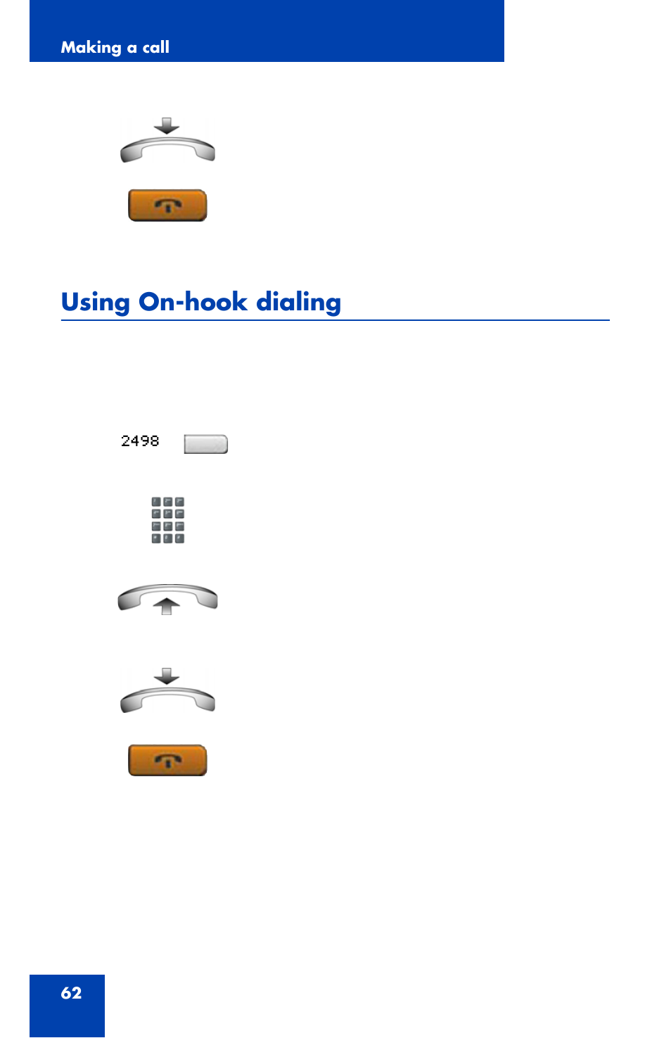 Using on-hook dialing | Nortel Networks 1120 User Manual | Page 62 / 160