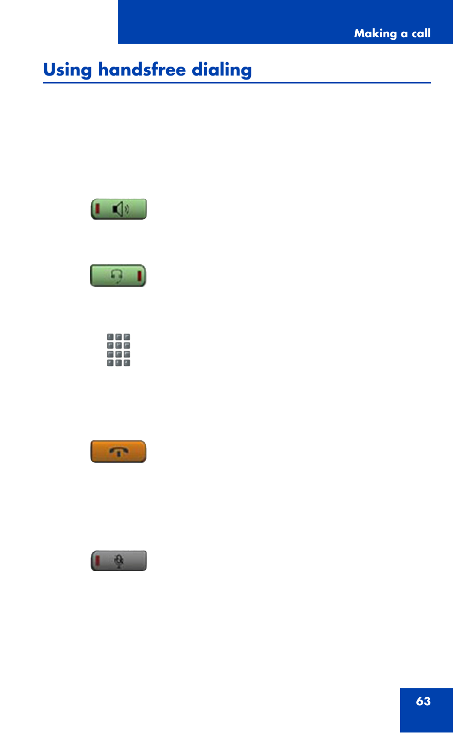 Using handsfree dialing | Nortel Networks 1120 User Manual | Page 63 / 160