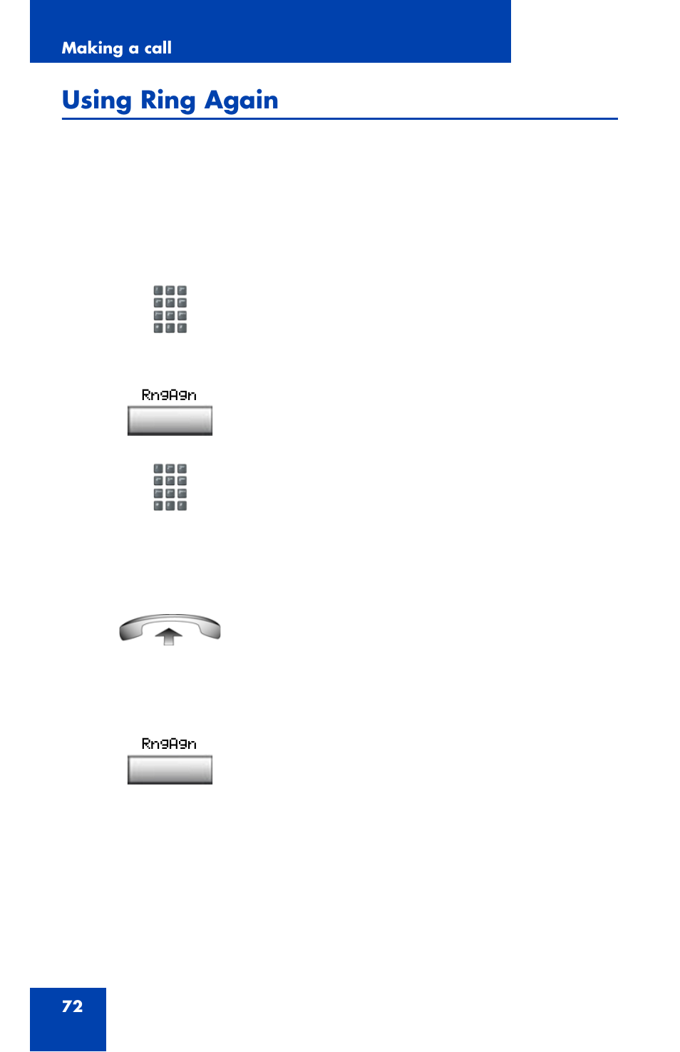 Using ring again | Nortel Networks 1120 User Manual | Page 72 / 160