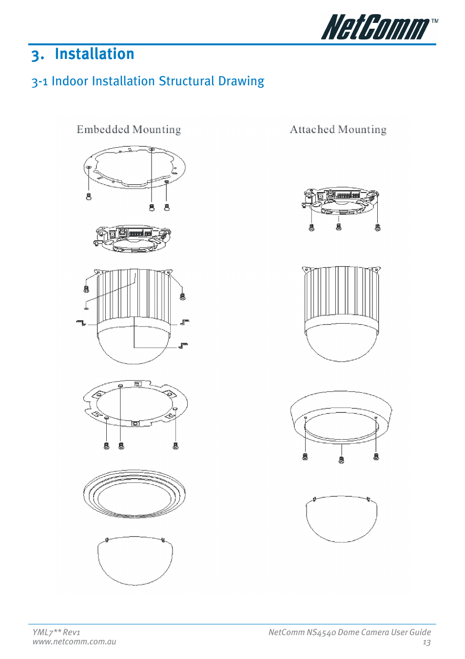 Installation, 1 indoor installation structural drawing | Nortel Networks NS4540 User Manual | Page 13 / 58