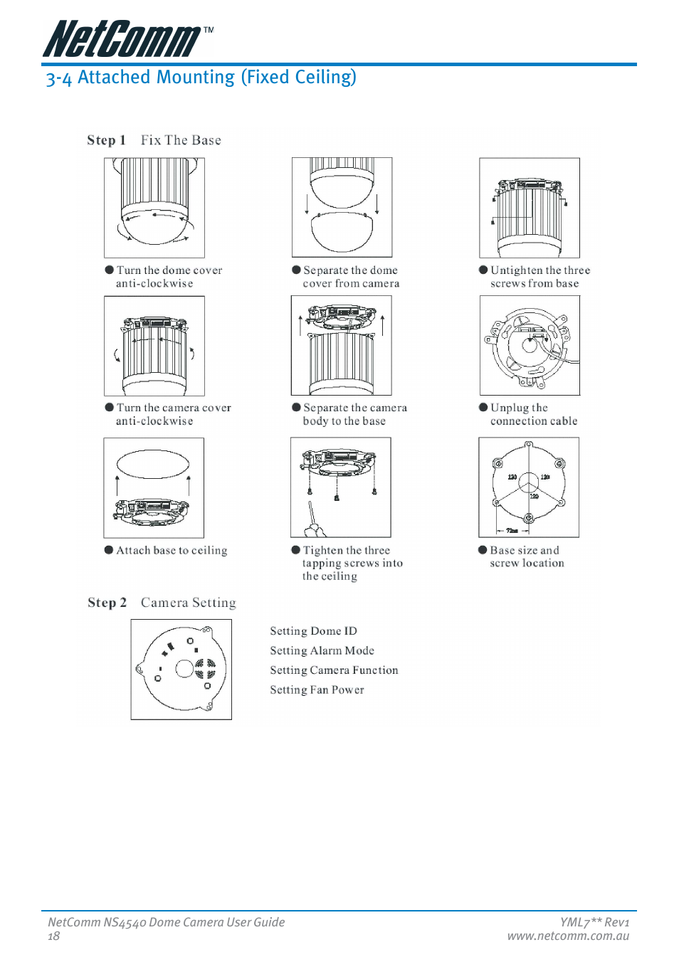 4 attached mounting (fixed ceiling) | Nortel Networks NS4540 User Manual | Page 18 / 58